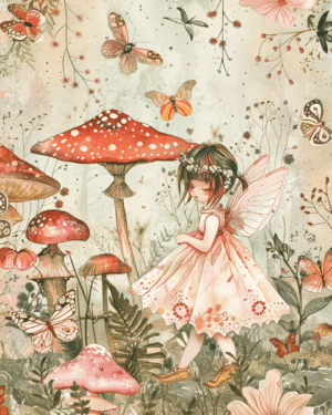 Vintage Fairy Mixed Media Art Print