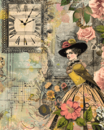 Victorian Lady Mixed Media Art Print