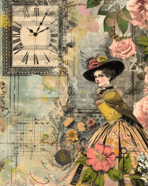 Victorian Lady Mixed Media Art Print