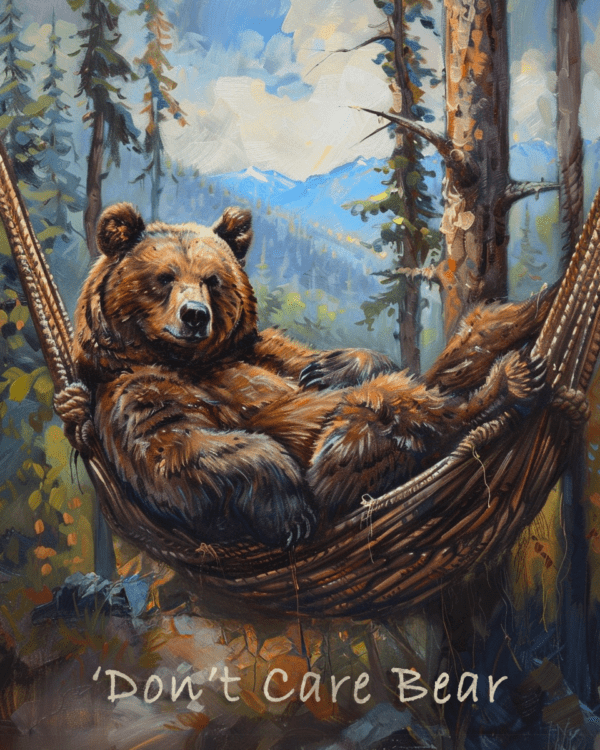 Don't Care Bear - Grizzly Bear Art Print