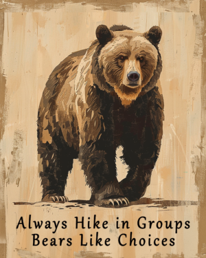 Always Hike in Groups. Bears Like Choices - Grizzly Bear Art Print