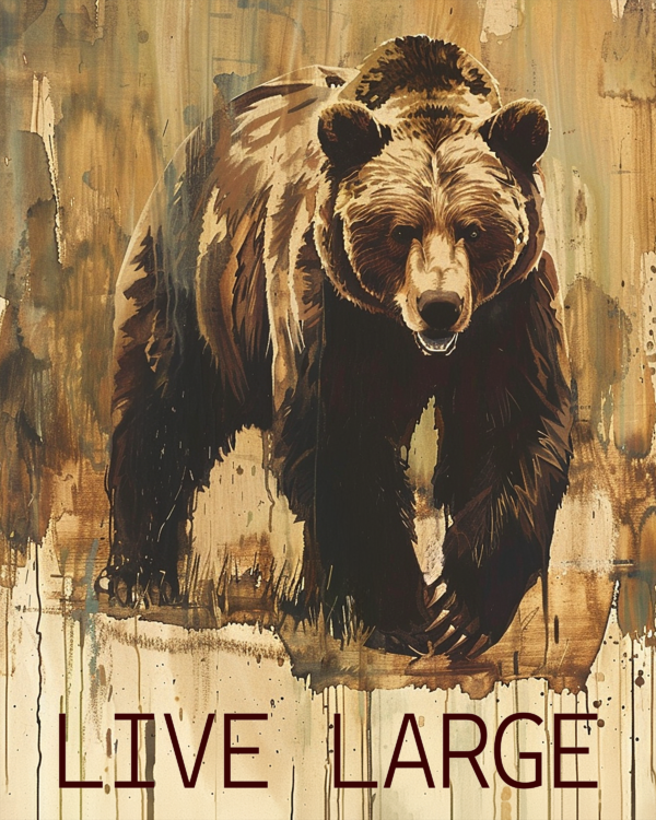 Live Large Grizzly Bear Art Print