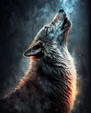 Howling Wolf - Mowbi's Wildlife Art Print Collection