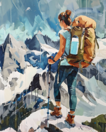 Woman Hiker - Mowbi's Wildlife Art Print Collection