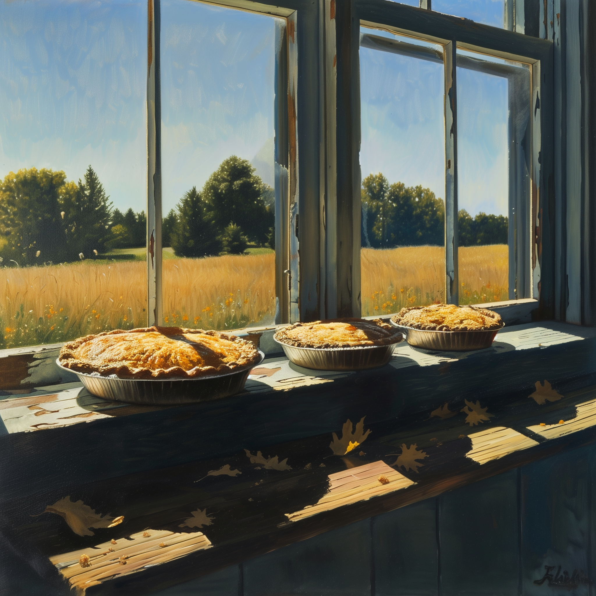 Pies Cooling By The Window 8"x8" Art Print