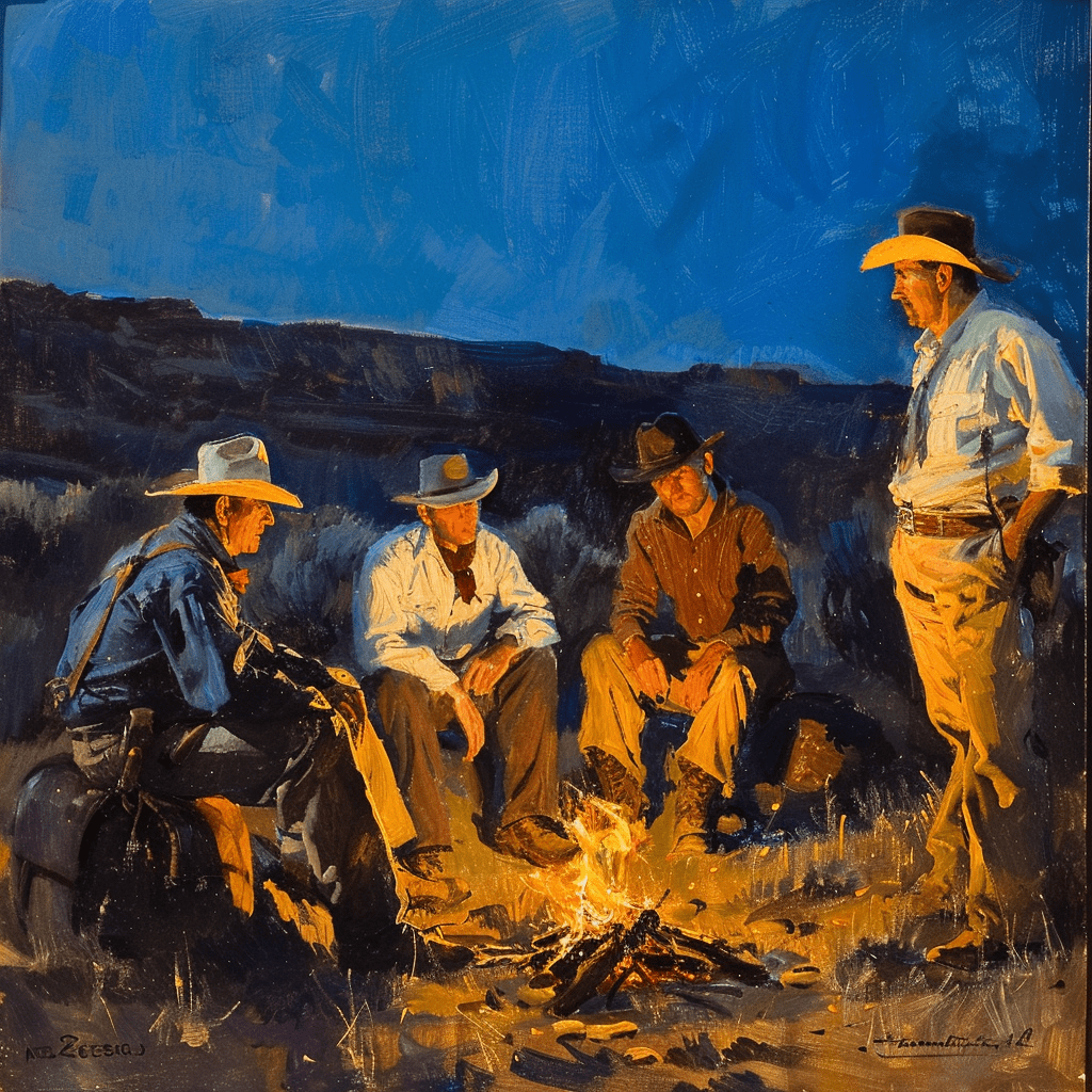 Cowboy Campfire 8"x8" Art Print
