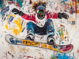 Abstract Graffiti Inspired Skier 8_x10_ Art Print