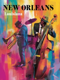 Abstract Jazz Musicians New Orleans 8x10 Art Print copy