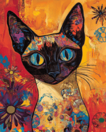 Abstract Siamese Cat - Abstract Artwork - Pet Wall Art Print