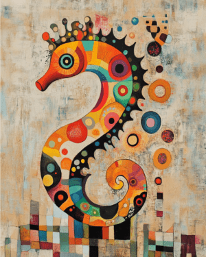 Abstract Seahorse - Abstract Artwork - Nature Wildlife Wall Art Print