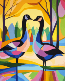 Abstract Canadian Geese #1 - Abstract Artwork - Nature Wildlife Wall Art Print