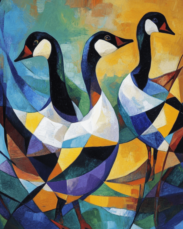 Abstract Canadian Geese #5 - Abstract Artwork - Nature Wildlife Wall Art Print