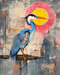 Abstract Blue Heron #3 - Abstract Artwork - Nature Wildlife Wall Art Print