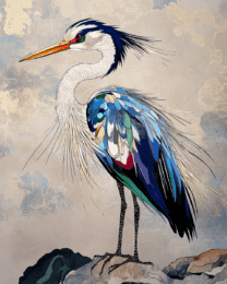 Abstract Blue Heron #5 - Abstract Artwork - Nature Wildlife Wall Art Print