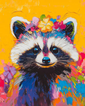 Abstract Raccoon #2 - Abstract Artwork - Nature Wildlife Wall Art Print