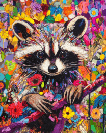 Abstract Raccoon #3 - Abstract Artwork - Nature Wildlife Wall Art Print