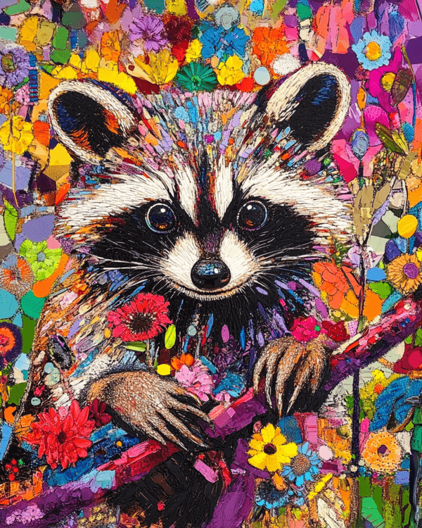 Abstract Raccoon #3 - Abstract Artwork - Nature Wildlife Wall Art Print