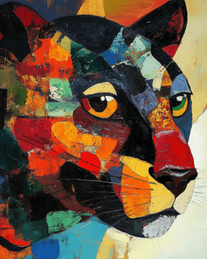 Abstract Panther (Mountain Lion) - Abstract Artwork - Nature Wildlife Wall Art Print