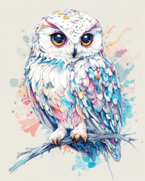 Abstract Baby Snowy Owl - Abstract Artwork - Nature Wildlife Wall Art Print