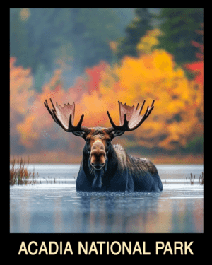 Moose - Acadia Maine Souvenir Home Decor Wall Art Prints