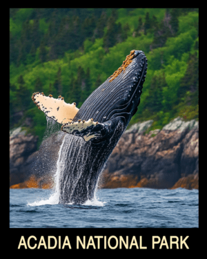 Whale - Acadia Maine Souvenir Home Decor Wall Art Prints