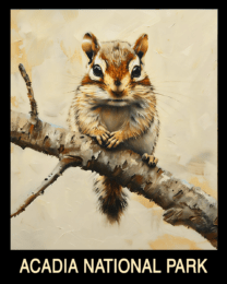 Chipmunk - Acadia Maine Souvenir Home Decor Wall Art Prints