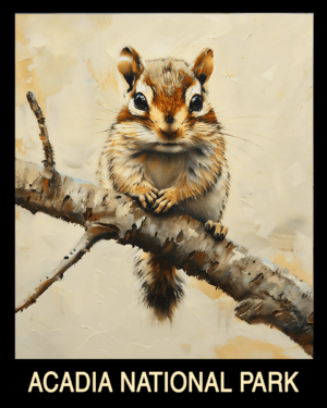 Chipmunk - Acadia Maine Souvenir Home Decor Wall Art Prints