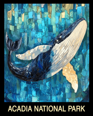 Impressionist Whale - Acadia Maine Souvenir Home Decor Wall Art Prints