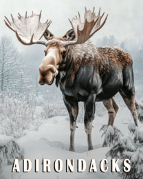 Winter Moose - Adirondack State Park Souvenir Home Decor Wall Art Prints