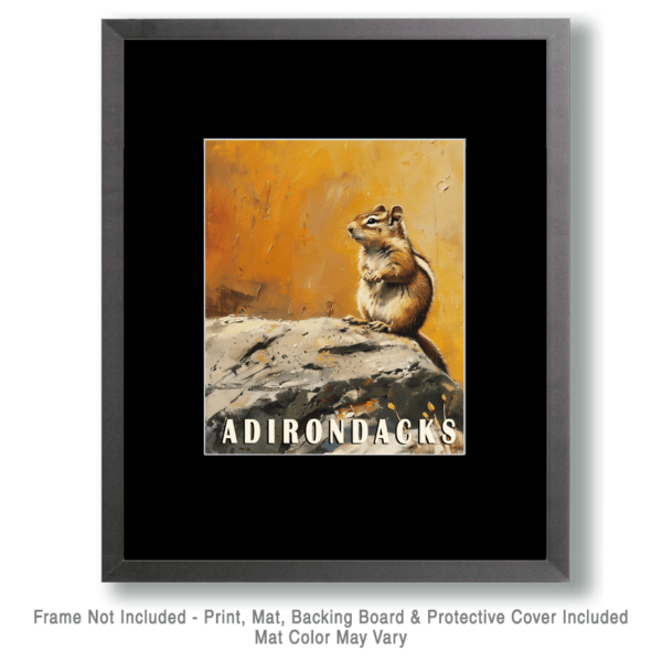 Chipmunk - Adirondack State Park Souvenir Home Decor Wall Art Prints