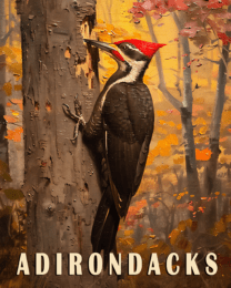 Pileated Woodpecker - Adirondack State Park Souvenir Home Decor Wall Art Prints