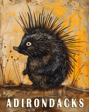 Porcupine - Adirondack State Park Souvenir Home Decor Wall Art Prints