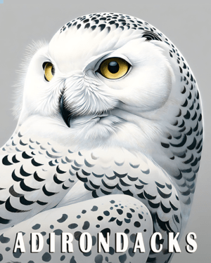 Snowy Owl - Adirondack State Park Souvenir Home Decor Wall Art Prints