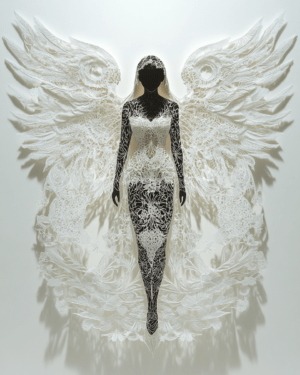 Black Lacey Angel - Angels and Church Wall Art Prints