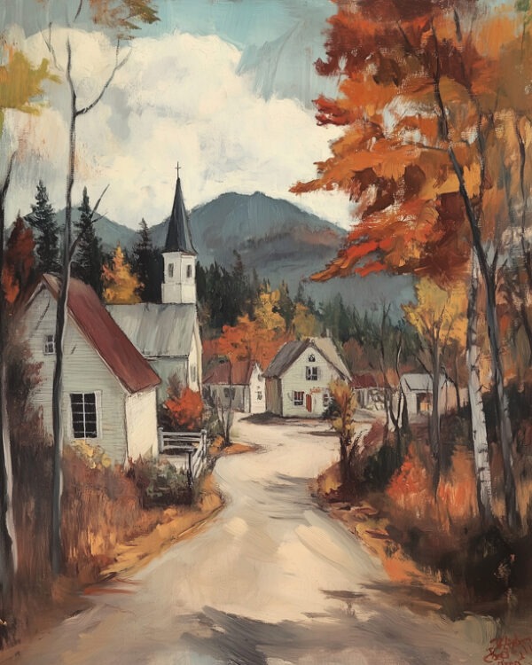 Autumn Adirondack Village Road 8_x10_ Art Print