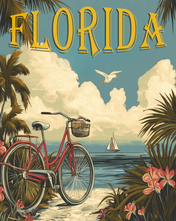 Namedop - Vintage Florida - Wall Art Print - Mowbi Ocean Theme