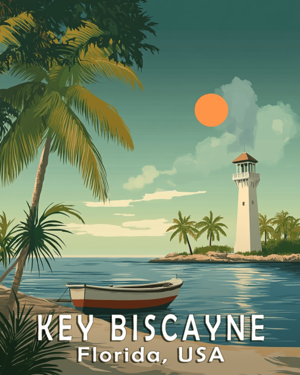 Namedop - Key Biscayne Florida - Wall Art Print - Mowbi Ocean Theme