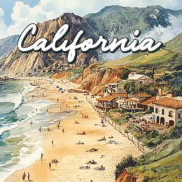 California Beach Vibes 8x8 Art Print copy