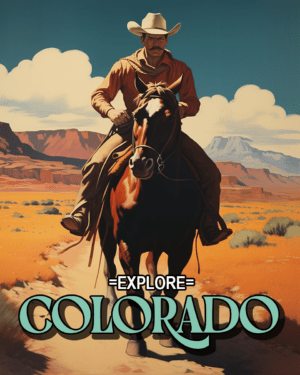 Galloping Cowboy - Colorado Souvenir Home Decor Wall Art Prints