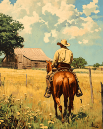 Cowboy Making the Rounds 8x10 Art Print copy