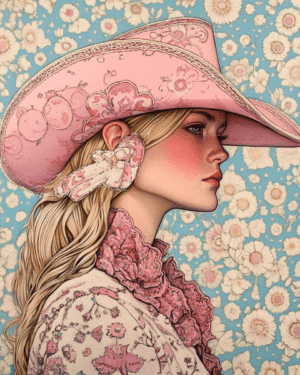 Floral Cowgirl & Her Horse - Wall Art Print