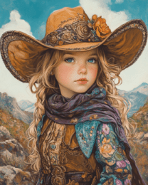 Sunny Day Little Cowgirl - Western Wall Art Print