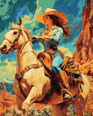 Impressionist Cowgirl - Western Wall Art Print