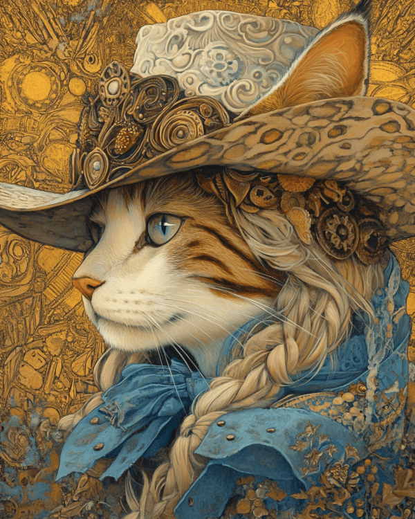 Cowgirl Cat - Western Wall Art Print