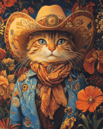 Cowboy Cat Dude - Western Wall Art Print