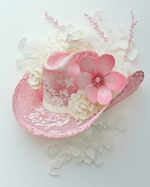 Lacey Pink Cowgirl Hat - Western Decor Wall Art Print