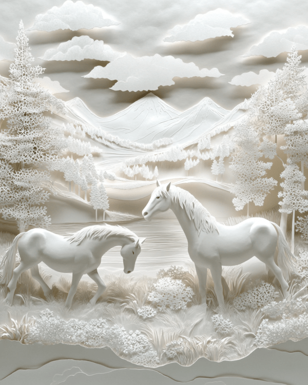 Lacey Horses - Western Decor Wall Art Print