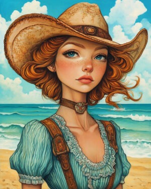 Coastal Cowgirl #2 - Western Decor Wall Art Print