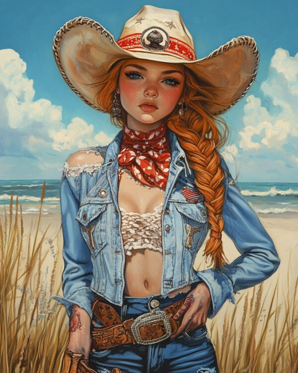 Coastal Cowgirl #4 - Western Decor Wall Art Print