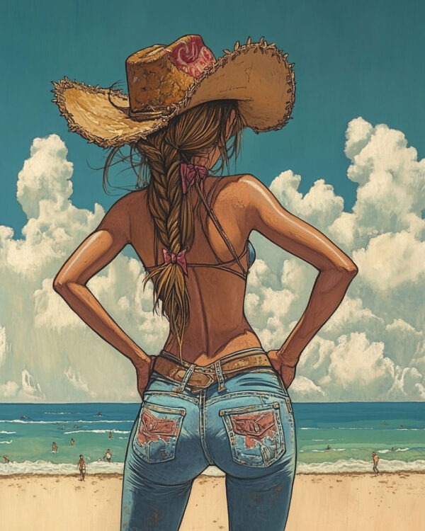 Coastal Cowgirl #5 - Western Decor Wall Art Print